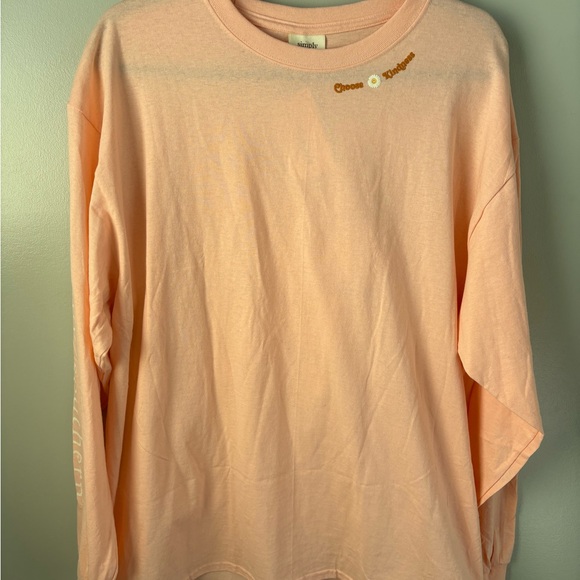 NWT Simply Southern XL Light Pink Long Sleeve Shirt cotton - Picture 3 of 10